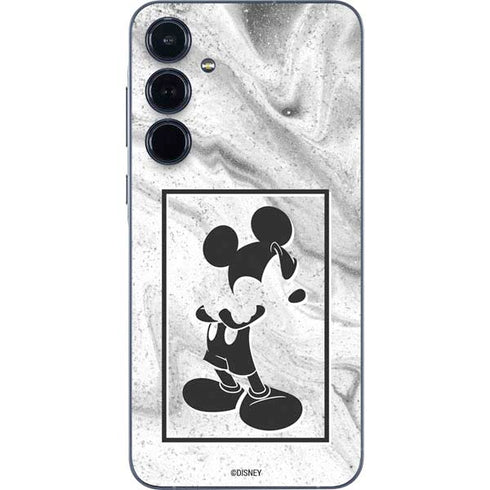 Disney Mickey Mouse Shape on Marble Galaxy A35 5G Skin